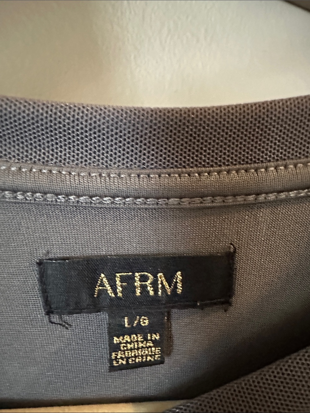 AFRM Gray Top with Gold Logo Tag - Picture 2 of 6